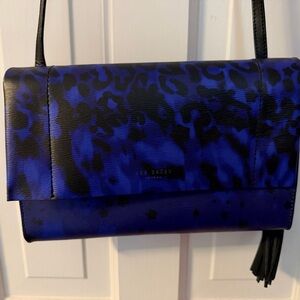 Ted Baker Blue and Black Print Clutch